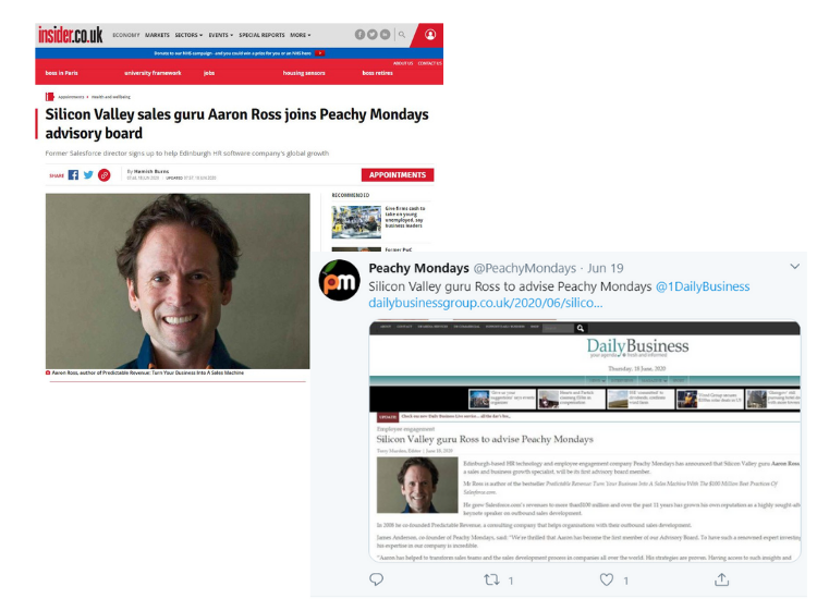 Aaron Ross appointed to peachy mondays board