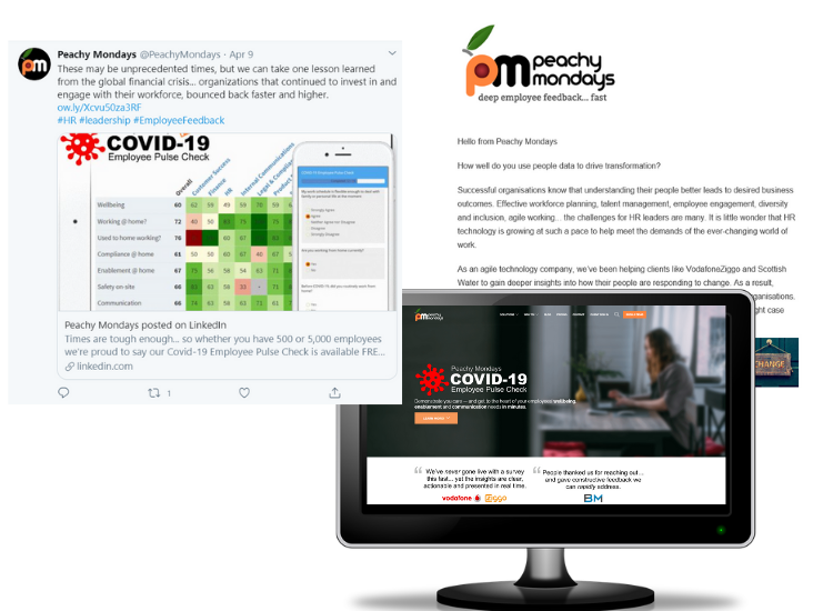 campaign on social media and on computer screen