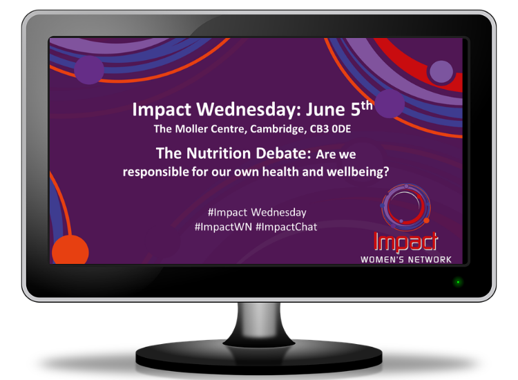 Monitor showing event details with purple branding
