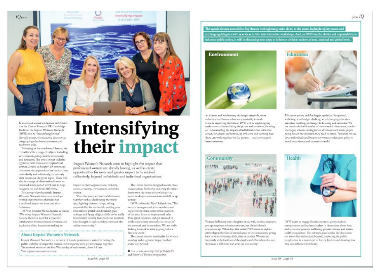 Double page spread in IQ magazine