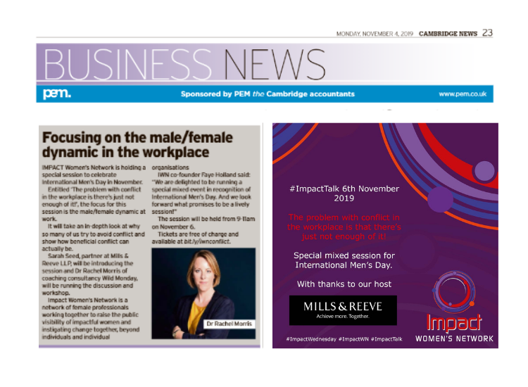 Press coverage for International Men's Day event 2019