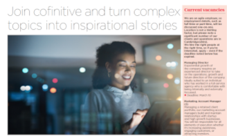 Come join us in turning complex topics into engaging content